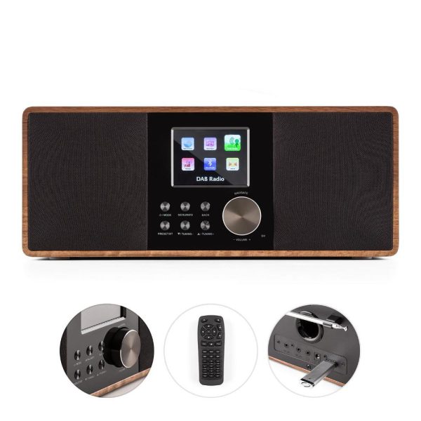 Radio internet Bluetooth auna Connect 120 DAB Wi-Fi / DAB / FM RDS USB MP3 Marron