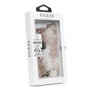 Coque étui GUESS Raspberry Hard Glitter Hearts pour iPhone 8 Plus/7 Plus - Gold
