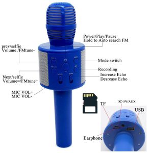 Microphone Q858 Bluetooth KTV Sans Fil Bluetooth Karaoké et Haut-Parleur Hi-Fi