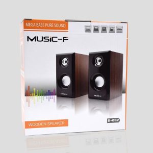 Enceintes Haut Parleur Mega Bass Music-F D-092 en Bois