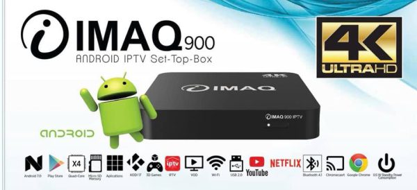 Boitier Décodeur Android IPTV Box iMaq 900 4K + Wi-Fi internet tv